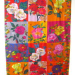 Silketørklæde med blomster print, samarkanddk