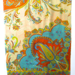 Silketørklæde med paisley print, samarkanddk